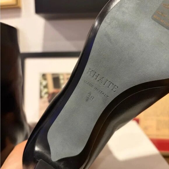 KHAITE NIB Black Arizona Ankle Boots Nappa Leather 38 8 - Picture 11 of 15